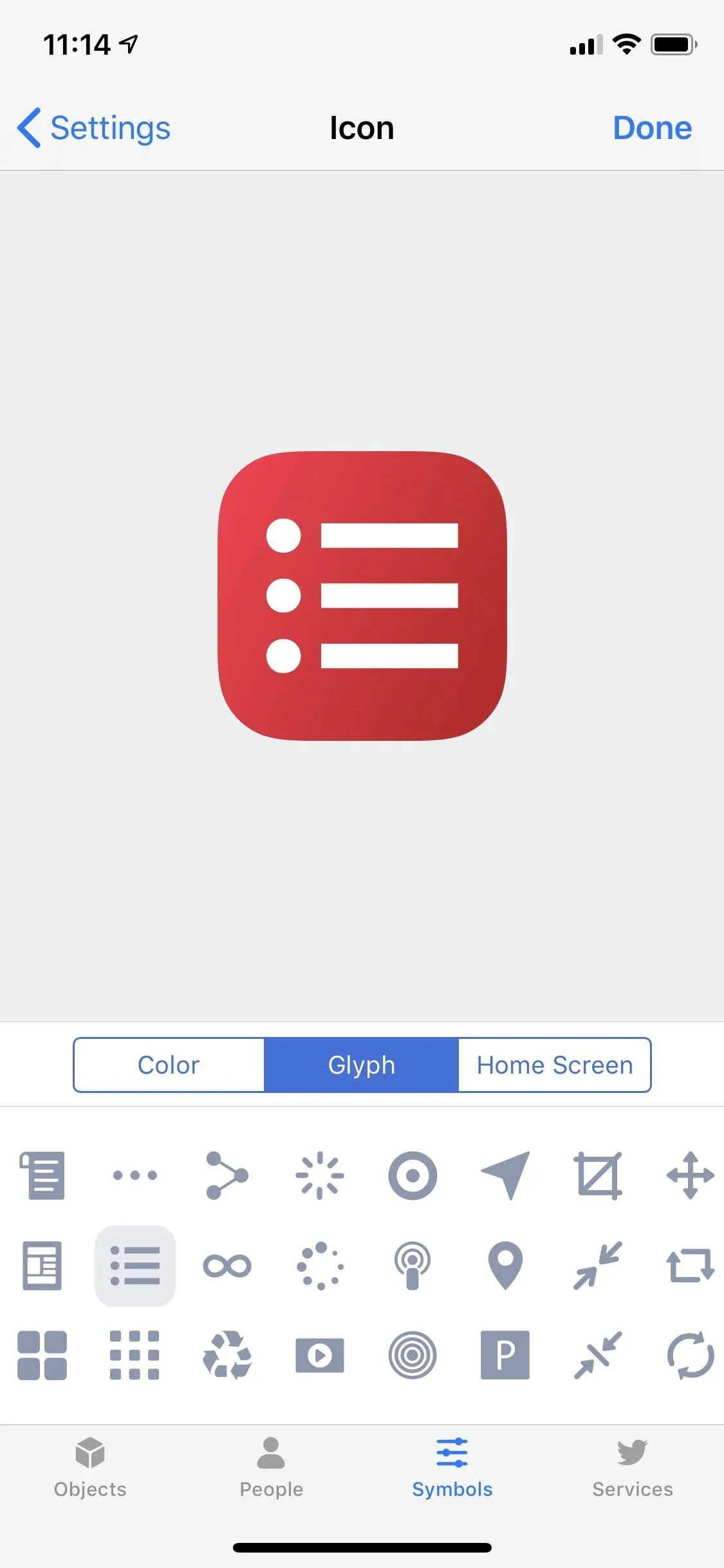 Red menu icon with three horizontal lines.